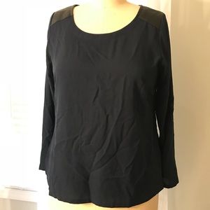 Lane Bryant Leather trim tunic